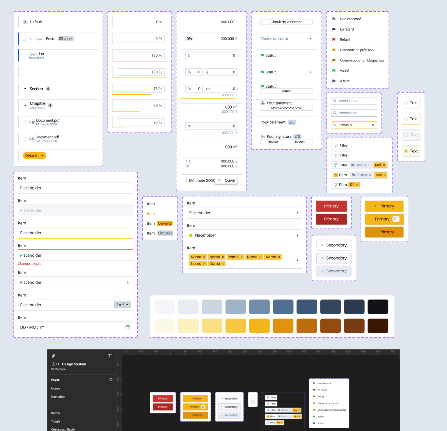 Design system components and documentation